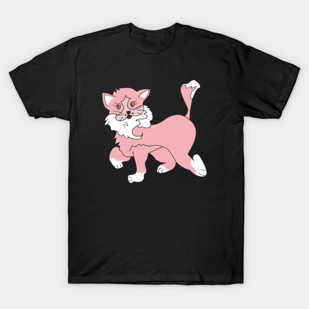 Pink cat T-Shirt by Alekvik